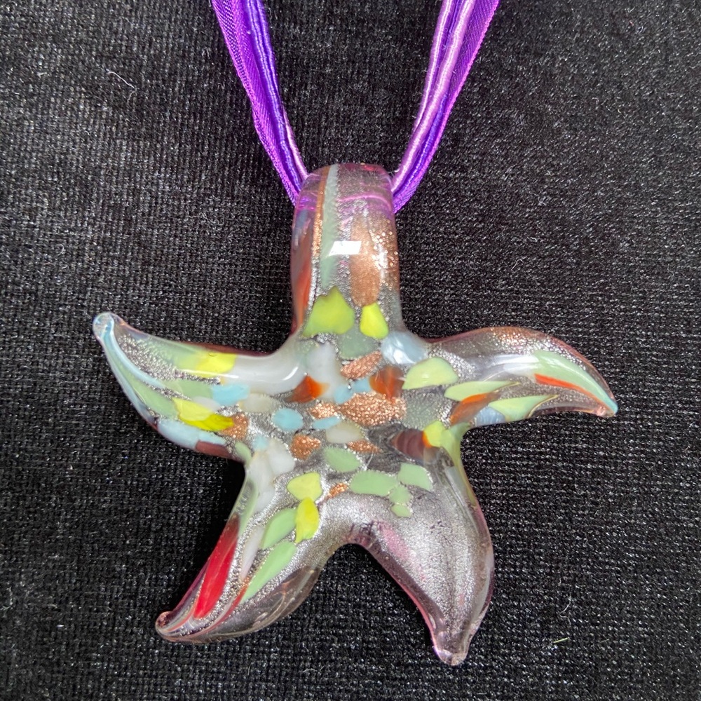 Fused glass Starfish necklace
